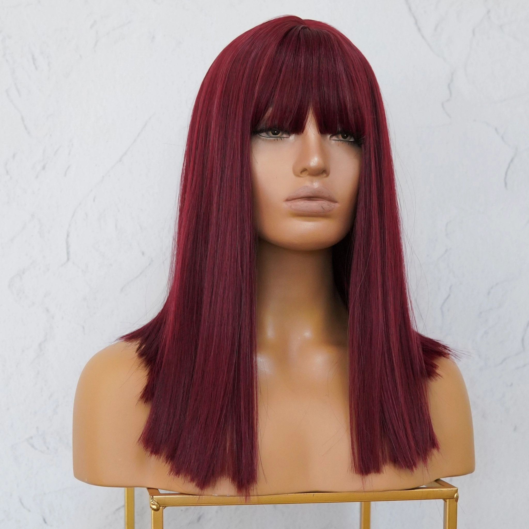 JOLIE Burgundy Fringe Wig