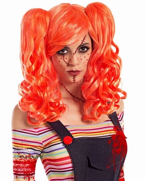 Killer Doll Orange Pigtails Wig