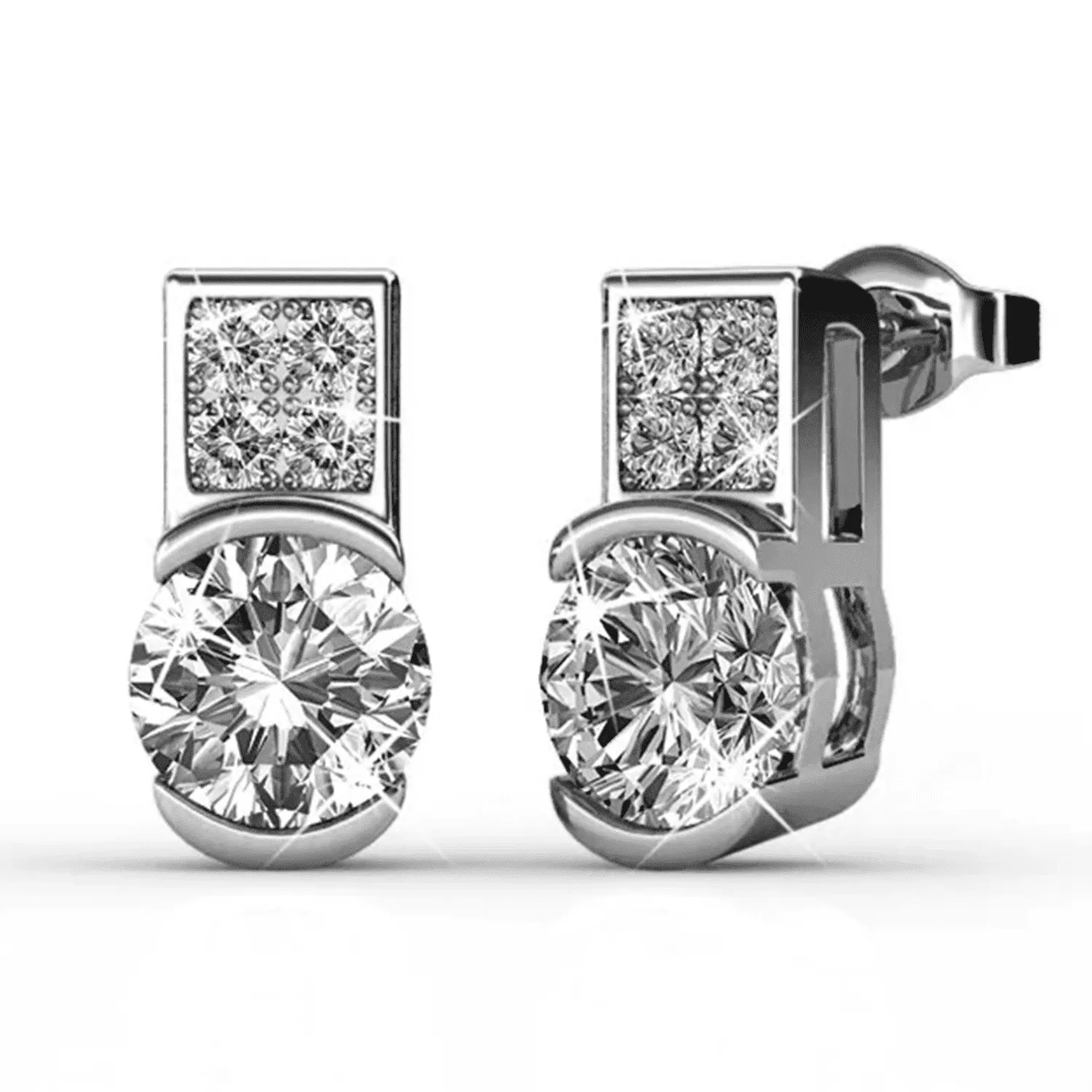 Laya 18k White Gold Pendant Necklace and Earrings Jewelry Set with Swarovski Crystals — Final Sale