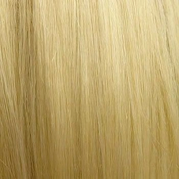Long straight blonde wig with no fringe: Juste