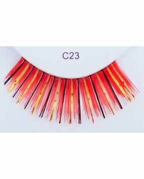 Red with Gold & Black Eyelash C23
