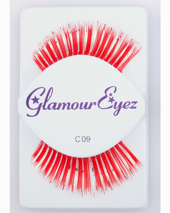 Red with Silver Eyelash C09