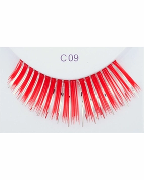 Red with Silver Eyelash C09