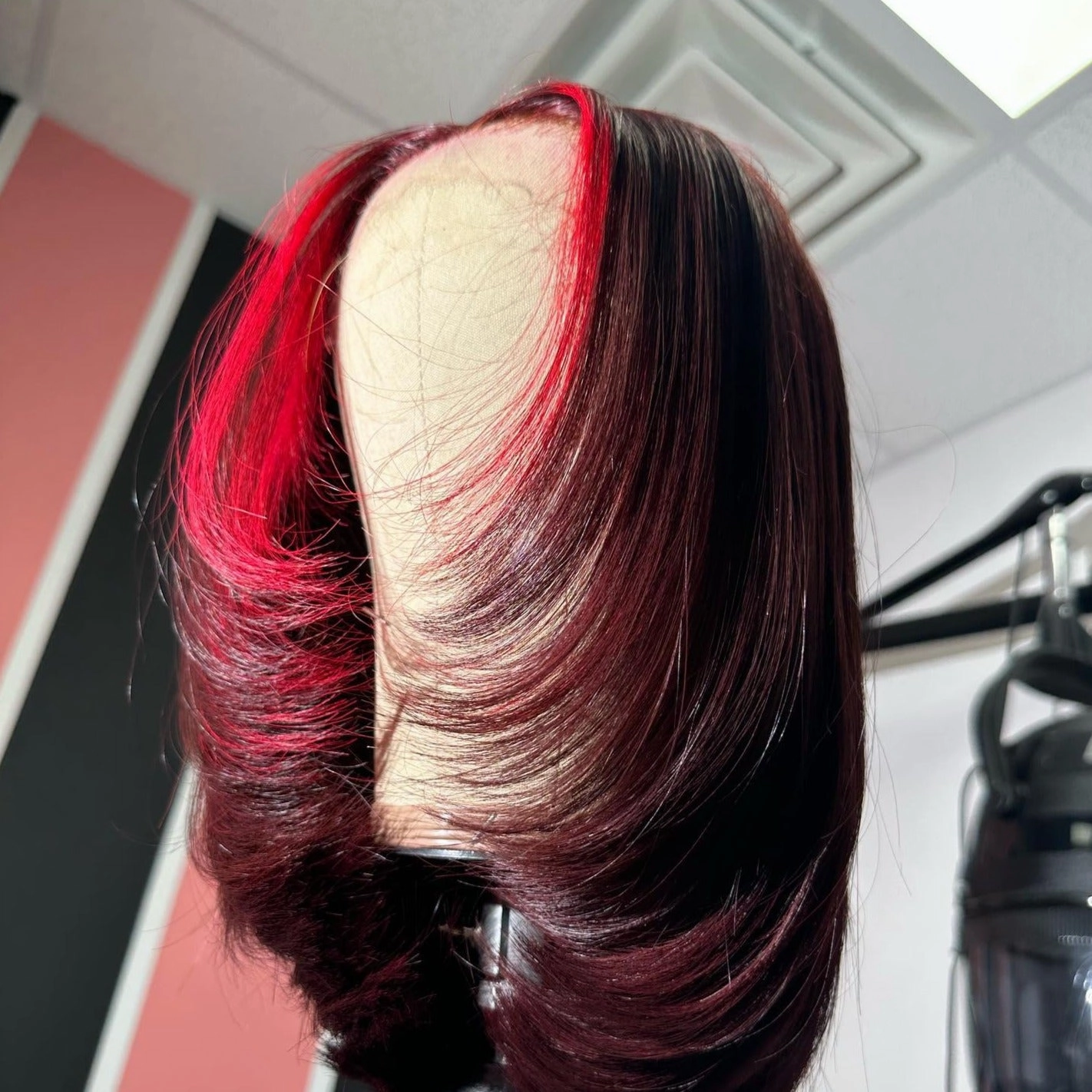 Reese | Red Highlight 99J Layered Bob Human Hair Bob Lace Front Wig