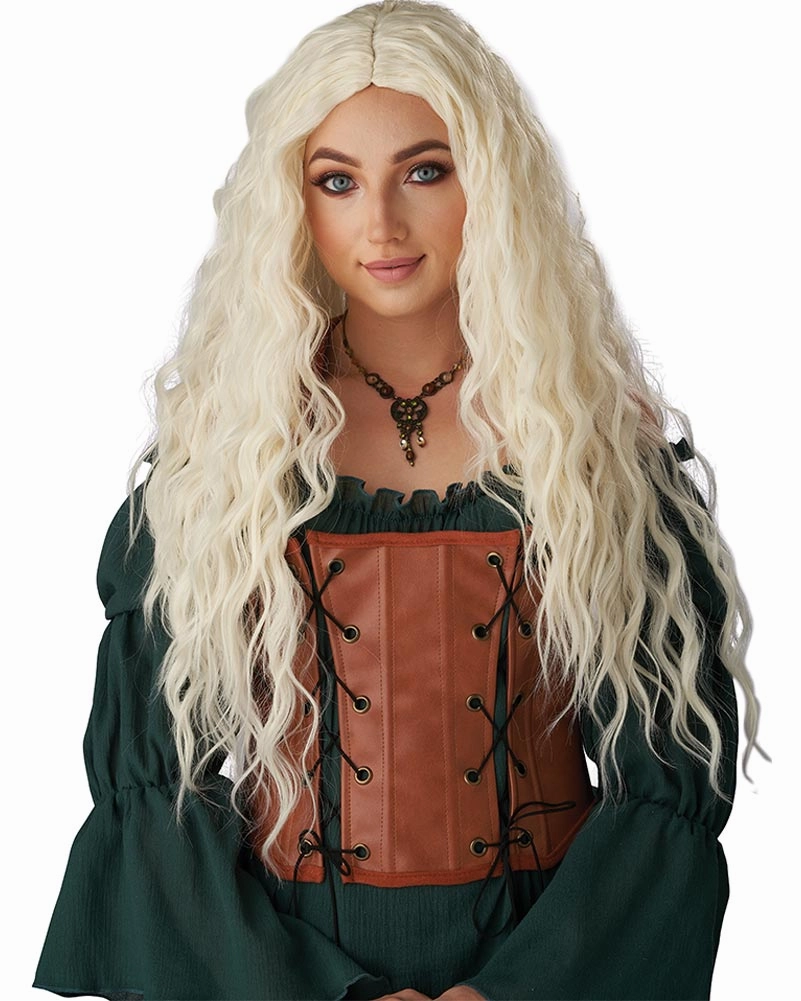Renaissance Maiden Long Platinum Blonde Wig