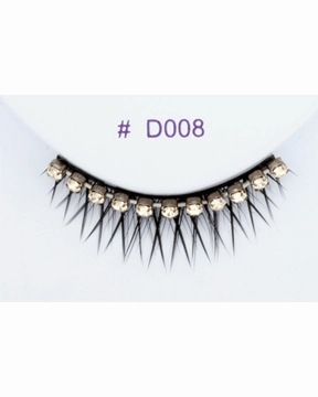 Small Black with Gems Eyelash D008