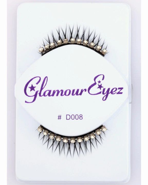 Small Black with Gems Eyelash D008