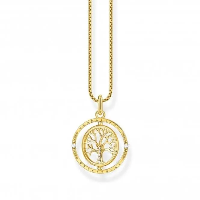 Sterling Silver Gold Plated White Tree Of Love Necklace KE2148-414-14-L45V Thomas Sabo Necklaces