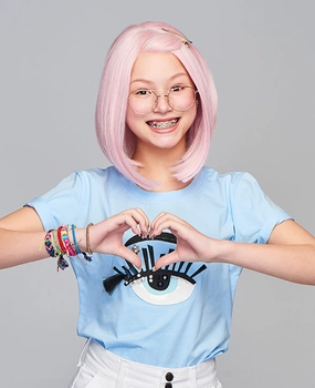 Sweetly Pink Wig from Kidz by Hairdo. | Lace Front | Mono Part | Heat Friendly Synthetic