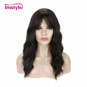 Taylor - Dark Brown Wavy Synthetic Wig With Bangs Imstyle