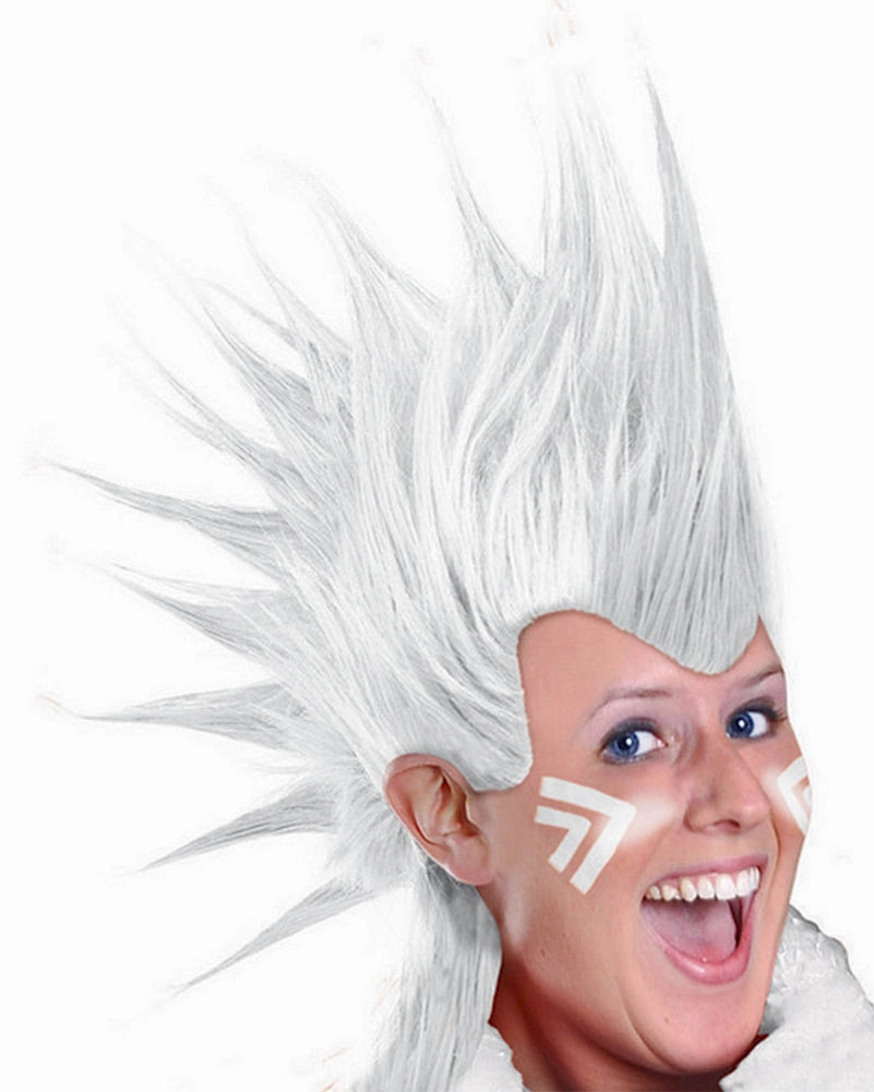 Team Spirit White Mohawk Wig
