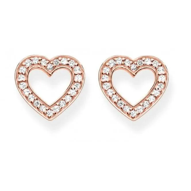 Thomas Sabo Heart Large Rose Gold Ear Studs H1945-416-14 Thomas Sabo Earrings