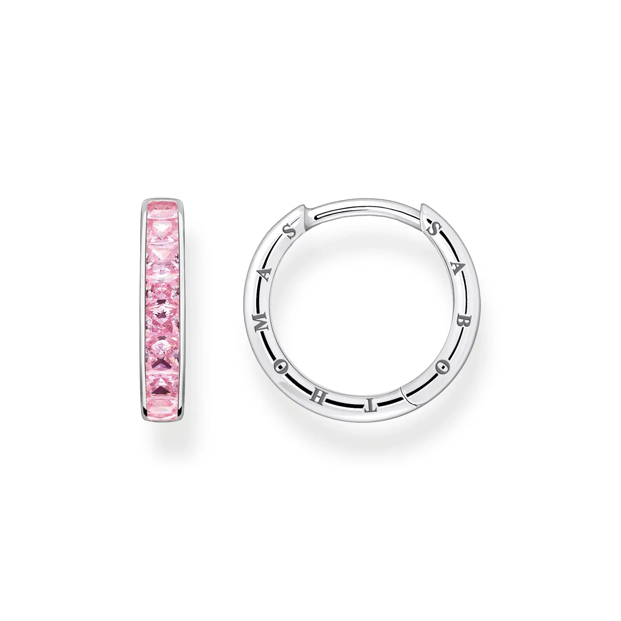 Thomas Sabo Womens Earrings Heritage Pink And Silver Hoop Earrings