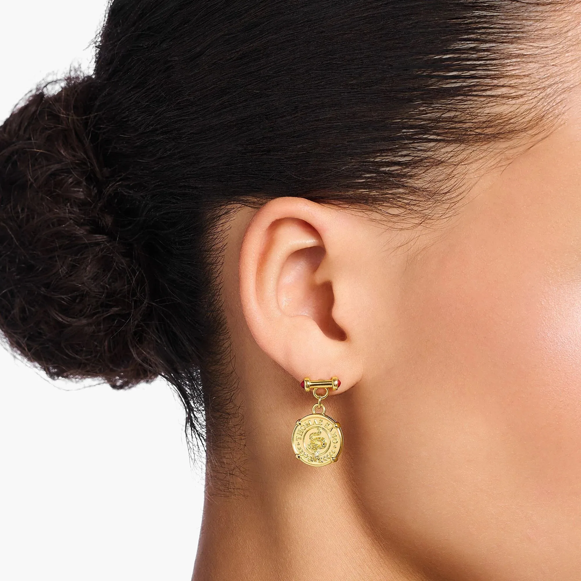 Thomas Sabo Womens Earrings Snake Coin Gold Earrings