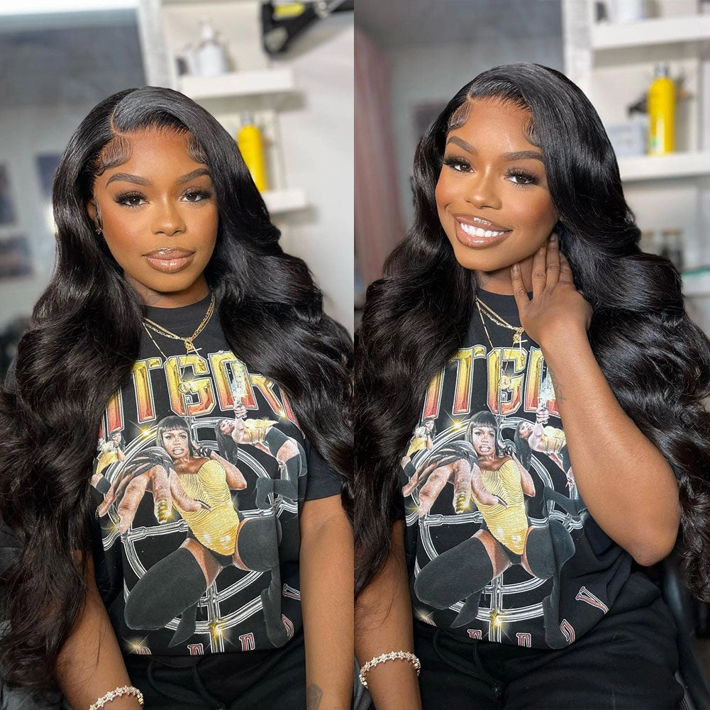 Upgraded Knot-Free 13x6 Fitted Cap Glueless Skin Melt Lace Front Wig Body Wave