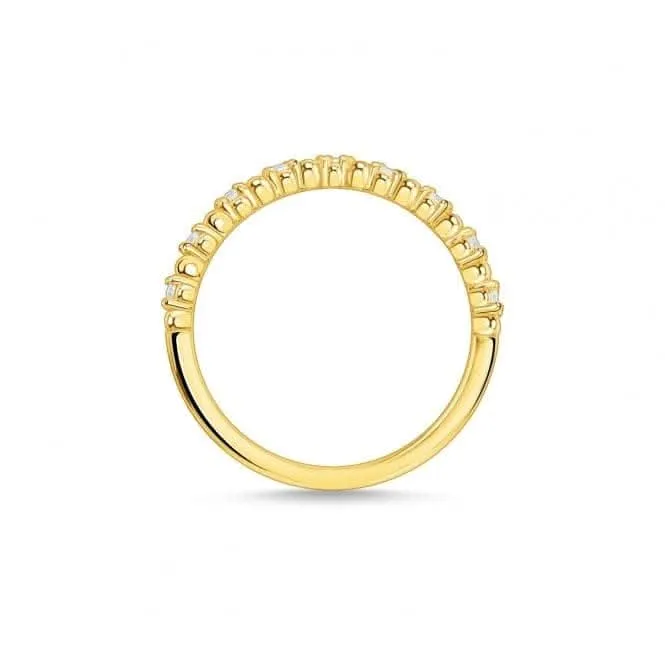Yellow Gold Zirconia Criss Cross Ring TR2318-414-14 Thomas Sabo Rings