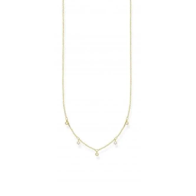 Yellow Gold Zirconia Drops Necklace 45cm KE2071-414-14-L45v Thomas Sabo Necklaces